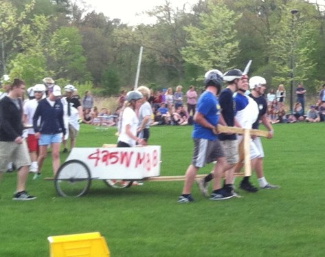 Racers made a grand entrance by circling the field before the start of the games.
